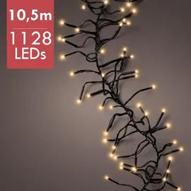 Lumineo Cluster 1128 LED 10,5 m, schwarzes Kabel in klassisch warm 10m, LEDs, Dimmer, Timer, IP44