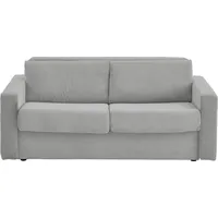Schlafsofa "Rolando", grau, B:196cm H:82cm T:208cm, 100% PES, ATLANTIC HOME COLLECTION, Sofas, für Dauerschläfer geeignet inklusive hochwertiger Matratze
