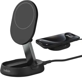 Belkin BoostCharge Pro Qi2 verstellbare kabellose magnetische Ladestation mit Qi2 (15 W) schwarz