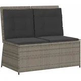Gartenbank Grau Poly-Rattan - Grau