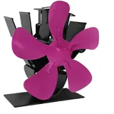 Kaminventilator, tragbar, 5 Flügel, wärmebetriebener Ofenventilator für Eisfischen, Camping, Holzbrenner, effiziente Wärmeverteilung (Magenta)