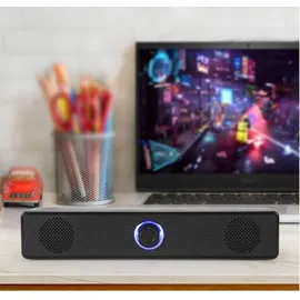 zenwire Mini-Soundbar - Computerlautsprecher - 2.0 USB - für Laptop und Computer - für PC - LED - 18 W - Schwarz