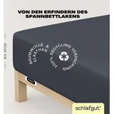 schlafgut Easy Jersey Elasthan Boxspring 120 x 200 - 130 x 220 cm gray deep