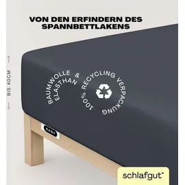 schlafgut Easy Jersey Elasthan Boxspring 120 x 200 - 130 x 220 cm gray deep