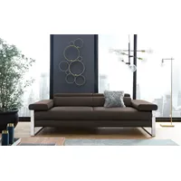 W.SCHILLIG 2-Sitzer finn, German Design Award 2016, Fußgestell Chrom glänzend, Breite 230 cm braun