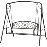 Outsunny Gartenschaukel Schwarz 2-Sitzer