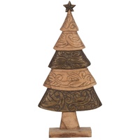 BigBuy Christmas Weihnachtsbaum, braun, Mangoholz, 32 x 9 x 65,5 cm