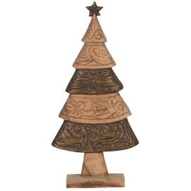 BigBuy Christmas Weihnachtsbaum, braun, Mangoholz, 32 x 9 x 65,5 cm