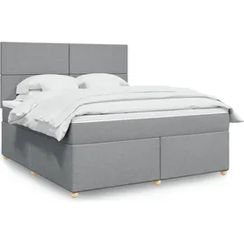 vidaXL Boxspringbett 180 x 200 cm Hellgrau