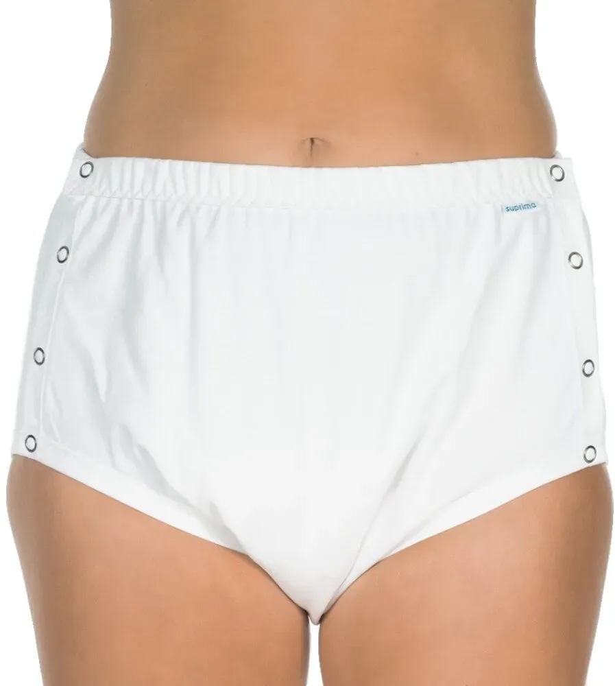 Suprima 1269 Baumwoll/PU-Slip knöpfbar weiß Gr. 44/46, 1 Stück