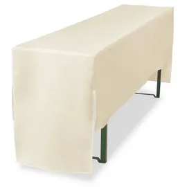 TexDeko Biertischhusse Premium Weiß 220 x 50 cm