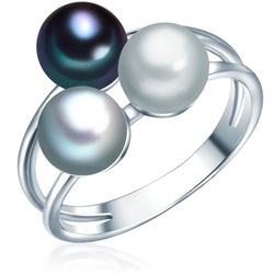 Valero Pearls Perlen-Ring Sterling Silber Süßwasser-Zuchtperle in Silber Ringe   Damen 