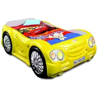 Xlmoebel Autobett Gelbes Autobett für Kinder im Rennwagen-Stil mit Matratze (Kinderbett, 1-tlg., Kinderbett Sleep Car Gelb), Hergestellt in Europa gelb