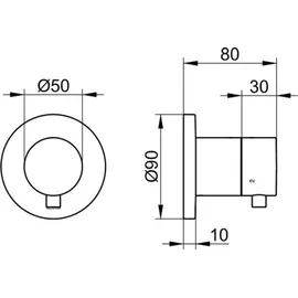 Keuco IXMO Umstellventil Absperrventil Schwarz 59548011001