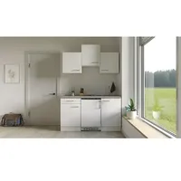Flex-Well Rom  Singleküche  (Breite: 150 cm, Weiß, Mit Elektrogeräten)