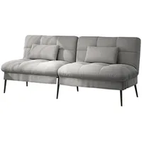 COMHOMA Schlafsofa Sofa Bettsofa mit Schlaffunktion, Klappsofa Bettcouch ecksofa, Couch Gästebett mit verstellbare Rückenlehne aus Stoff grau