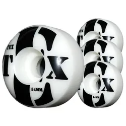 TEX Rollen logo 4er white black Wheels 54x30