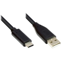 Good Connections USB 2.0 Anschlusskabel - USB-C Stecker an USB 2.0 A Stecker - KUPFERLEITER, Doppelschirmung, 480 Mbit/s Datenübertragung - schwarz, 5 m