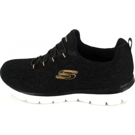 SKECHERS Summits - Leopard Spot black mesh rose gold trim 36