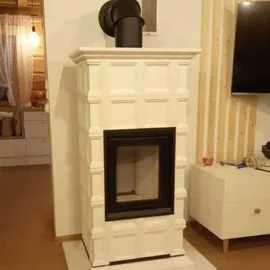 Kratki Nadia Milano Kamineinsatz Stahl Schwarz/Abdeckplatte Weiß