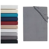 Hometex Premium Textiles Spannbettlaken Mikrofaser 140 x 160 x 200 cm grau