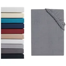 Hometex Premium Textiles Spannbettlaken Mikrofaser 140 x 160 x 200 cm grau