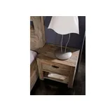 Massivmoebel24 Nachtschrank Sheesham 50 x 35 x 45 cm Grau