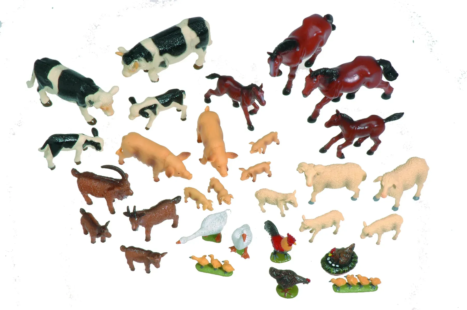Bauernhoftier Figuren Set 35 Stück Kunststoff mehrfarbig - Bondeg Bauernhoftiere Lernspielzeug - Fördert Zählen, Rollenspiel