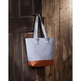 Frank Flechtwaren Shopper, Filzshopper, Einkaufstasche, Tasche Cognac Grey 45 x 13 x 35 cm, GH 68 cm - Grau/Braun