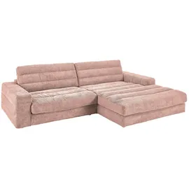 KAWOLA Ecksofa Lana Cord Recamiere rechts rosa