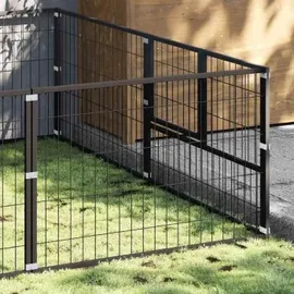 vidaXL Hundezwinger Schwarz 16 m2 Stahl