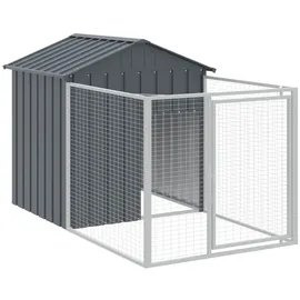 vidaXL - Hundehütte Mit Auslauf Anthrazit 117x201x123cm Verzinkter Stahl