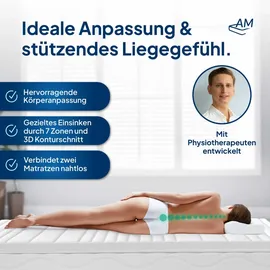 AM Qualitätsmatratzen 3D Deluxe Kaltschaum Topper 80 x 190 cm weiß