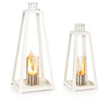 blumfeldt Fiamme Triangolo Tischkamin Indoor 2er Set - Tischfeuer Indoor mit je 0,3 Liter Volumen, Bioethanol Tischkamin mit bis zu 4 h Brenndauer,... - Weiß