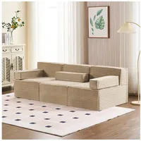 HOMYEDAMIC Big-Sofa Schwammsofa 1-4 Sitzers Ecksofa, Pure Foam Eco Sofa Kombinierbar Variabel Großes Sofa beige