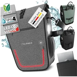 ELONEO Fahrradtasche für Laptop wasserdicht mit LED, 25L