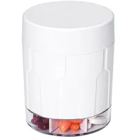 Betife Tablettenbox 7 Tage Große Fächer, Rund Pillendose Groß, für Monat Tabletten Aufbewahrung, Tragbare Medikamentenbox Morgens Mittags Abends, xl Pillenbox leicht zu öffnend, Weiß (21 Etiketten)