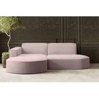 Kaiser Möbel Ecksofa Designer MODENA STUDIO stoff Dicker cord Poso Rosa Links