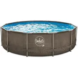 Frame Pool 366 x 91 cm Rattan Dark Design Aufstellpool mit Stahlrahmen 3,66 x 91