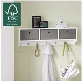 SoBuy Wandgarderobe FRG282 Weiß