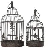 Moritz Vogelkäfig Deko Vintage braun Set Dekokäfig Antik Shabby Style Käfig Nostalgie Landhausstil Pflanze