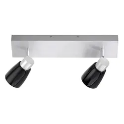Honsel Leuchten Deckenstrahler / Wandstrahler 2 flammig Glas schwarz glänzend schwenkbar