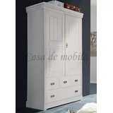 Massivholz Wäsche-schrank 2türig Kiefer massiv weiß Kinder Kleiderschrank Baby