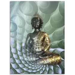 Glasbild ARTLAND "Buddhas Traumwelt CB", bunt (farbe bild(er): bunt), B:60cm H:80cm, Bilder, in verschiedenen Größen