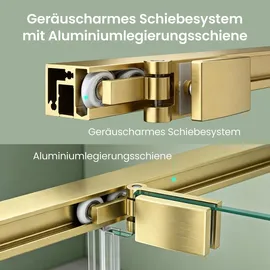 mai & mai Ravenna69K Eckdusche mit Schiebetür 80 x 80 cm Gold Sicherheitsglas