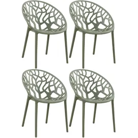 CLP Gartenstuhl Hope Sessel 59 x 59 x 80 cm oliv 4 St.
