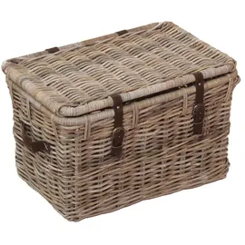 Hofmann Living And More Organizer Truhe Kubu-Rattankorb Aufbewahrungskorb zum Aufklappen 60 x 40 x 38 cm braun