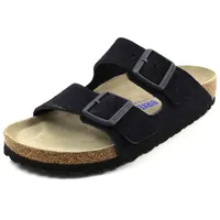 BIRKENSTOCK Arizona SFB Vl Schmal Blau - Komfortable Veloursleder Zweiriemen Sandale, Größe EU 42 - Farbe Midnight - 42 EU Schmal