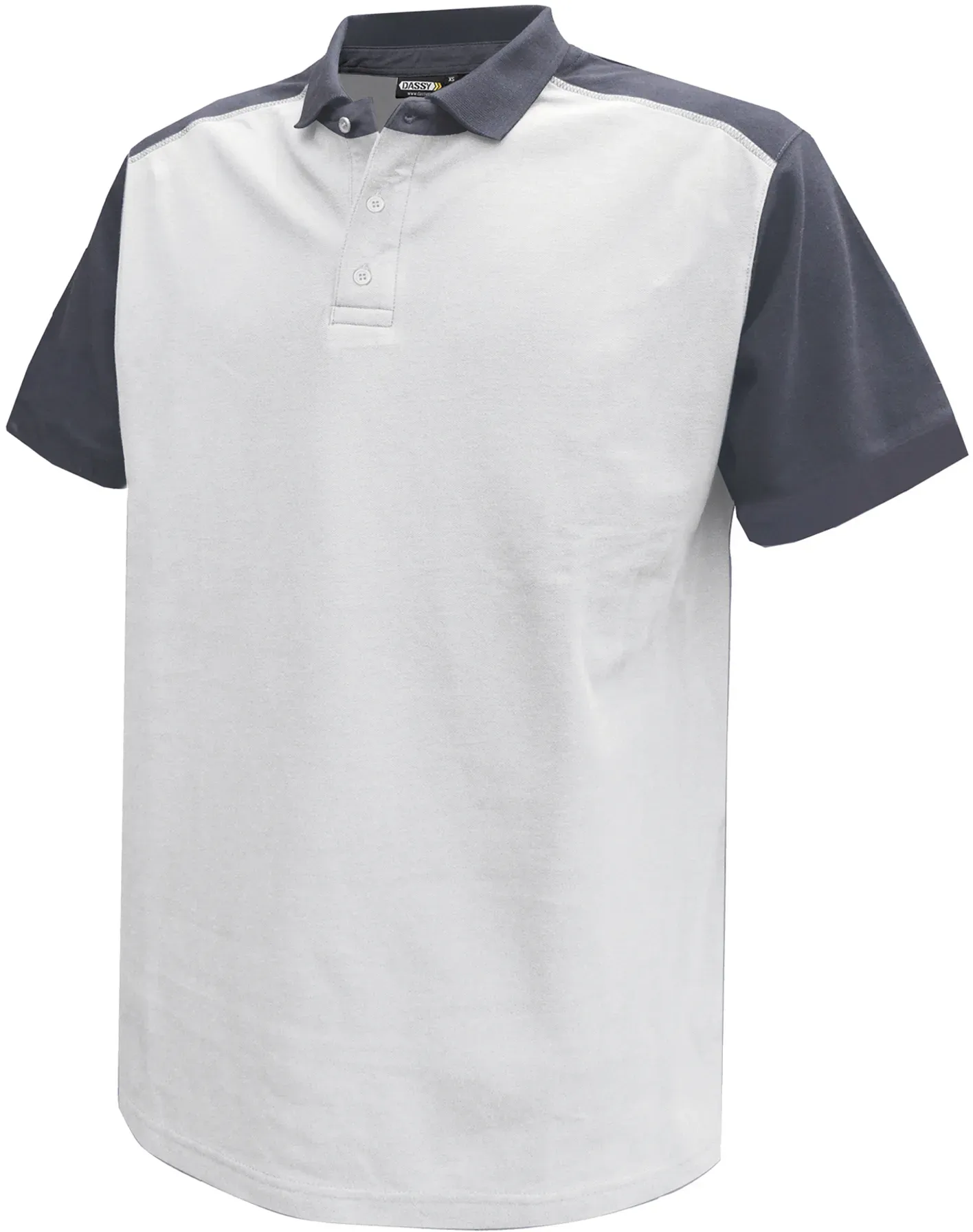 DASSY® Cesar Zweifarbiges Poloshirt - weiß/zementgrau - L