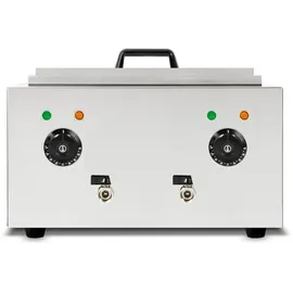 Vertes Gastro Nudelkocher Pastakocher Teigwarenkocher aus Edelstahl, Elektrisch, 2x 1700 Watt, 2 separate Kochbecken zu je 6 Liter, 4 Nudel-Körbe,